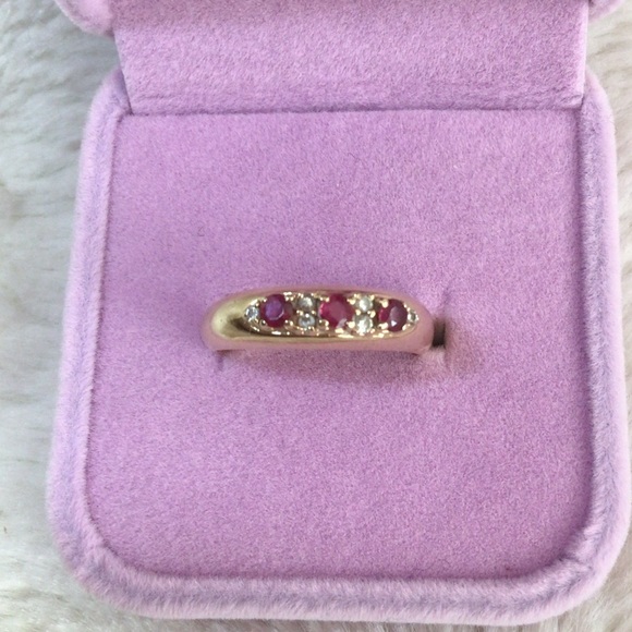 Birks Pink Sapphire and Diamond Gold Ring - Picture 6 of 12